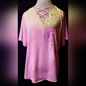 Pink Leopard Print Women's Top